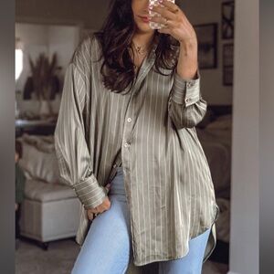 Green oversized Zara Blouse!